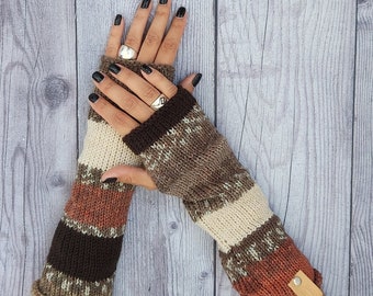 LIMITED EDITION- Blue arm warmers -  Gift for girlfriend - Fall fashion gloves - Fingerless gloves mittens - Knit winter hand warmers