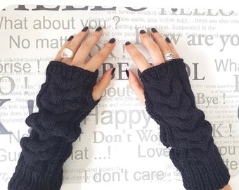 Fingerless gloves mittens - Knit arm warmers - Christmas gifts for mother -  Winter fall accessories - Wrist warmers - Winter knitted gloves