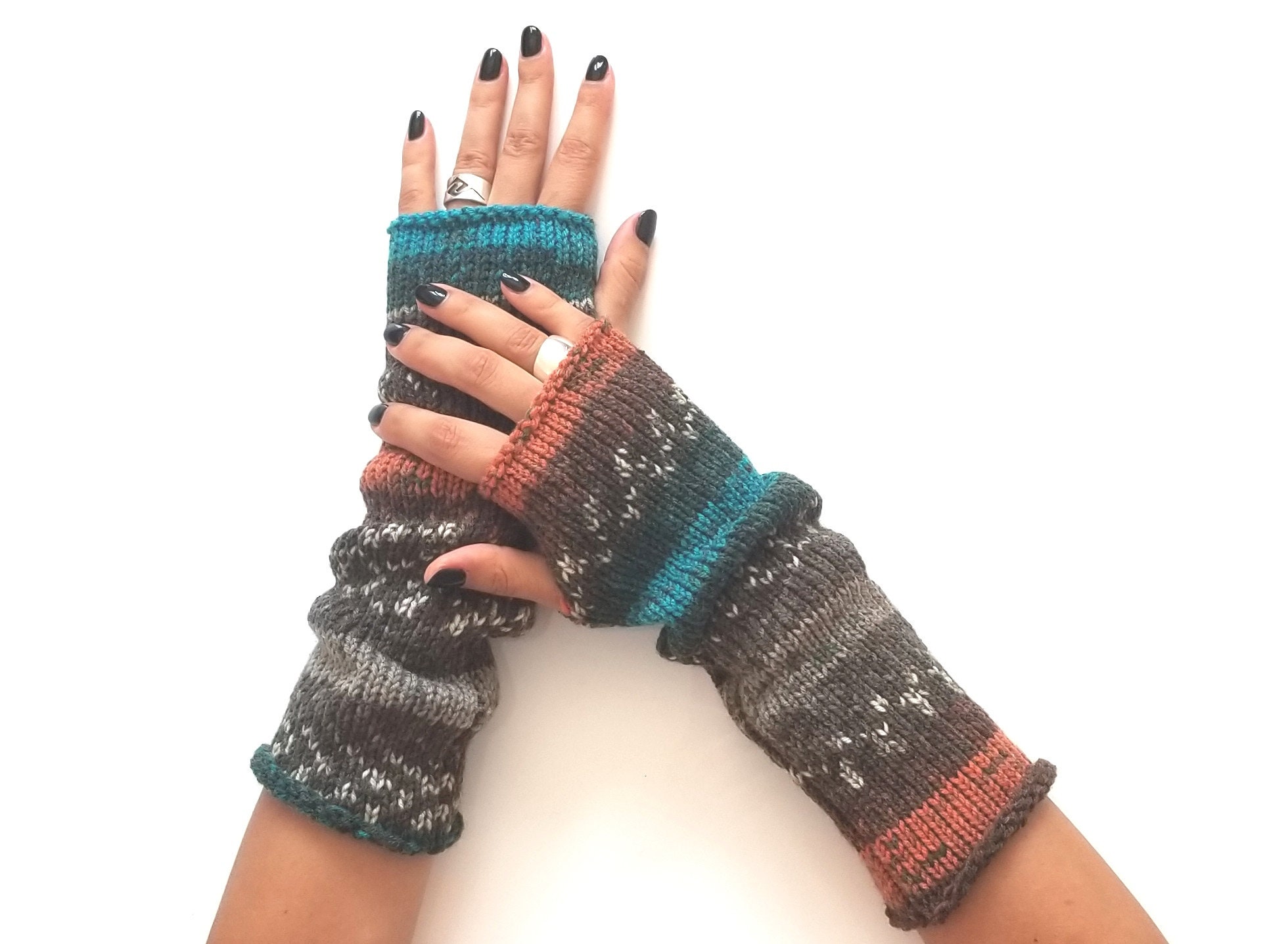 Wool crochet gloves Long fingerless gloves mittens Winter Etsy