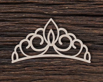 Wooden Tiara Crown Queen for Crafts and Decorations - Wedding Tiara - Crystal Crown - Crown Royal - Blank Craft Shape