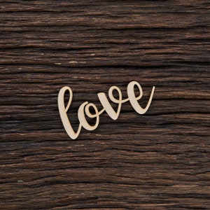 Letrero de madera con forma de amor para manualidades y decoración, cortado con láser, amor, letrero de boda, letrero de granja, letrero de madera