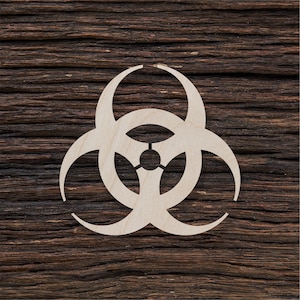 Riesgo biológico de madera para artesanías y decoraciones - Señal de riesgo biológico - Pendientes de riesgo biológico - Etiqueta de riesgo biológico