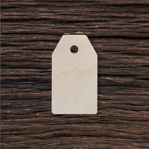 Forme d'étiquette cadeau en bois pour l'artisanat et la décoration - Découpe au laser - Étiquettes cadeaux - Étiquettes de prix - Étiquette vierge - Étiquette personnalisée - Plusieurs tailles -