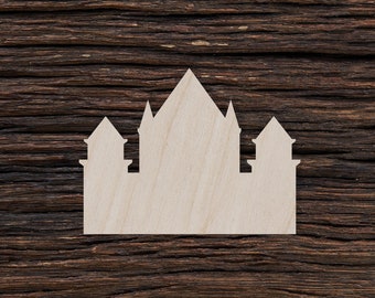 Holzschloss zum Basteln und Dekorieren - Schloss Ausschnitt - Schlossform - Schloss Ohrringe