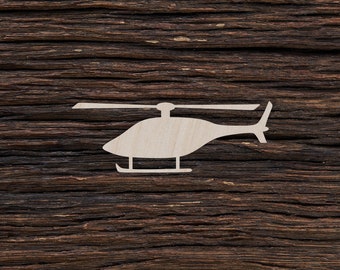 Wooden Helicopter for Crafts and Decorations - Helicopter Pendant - Helicopter Magnet - Helicopter Necklace