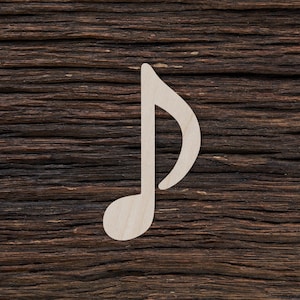 Nota musicale in legno per artigianato e decorazioni - Nota musicale - Forma di nota musicale - Orecchini di nota