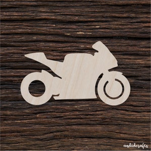 Forme de moto en bois pour travaux manuels et décoration - Découpe laser - Cadeaux moto - Découpe moto - Cadeaux pour homme - Moto personnalisée