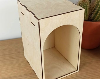 Rincón de libros ancho de madera con cajón secreto para manualidades y decoración - Estantería - Rincón de libros DIY - SIN MONTAR