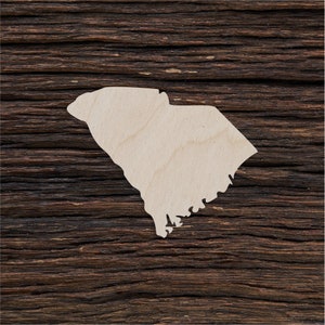 Wooden South Carolina State Shape For Crafts And Decoration - Laser Cut - Charm Necklace - Bracelet - State Silhouette - State Outline
