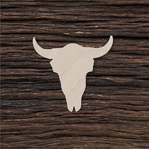 Wooden Rodeo Cow Skull Shape For Crafts And Decoration - Laser Cut - Bull Skull - Steer Skull - Skull - Animal Skull