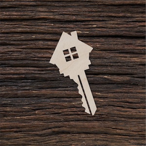 Madera Realtor Key Sign Shape For Crafts And Decoration - Laser Cut - Real Estate - Estate Sale - New Home - First Home