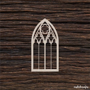 Wooden Gothic Window For Crafts And Decorations - Wooden Blanks - Craft Blanks - Arch Window - Gothic Arch - Window Arch