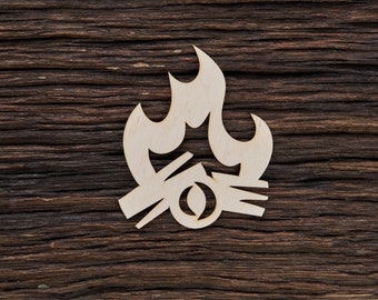 Wooden Wild Campfire Shape For Crafts And Decoration - Laser Cut - Campfire - Fire - Unfinished Campfire - Pretend Campfire