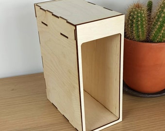 Coin livre en bois avec tiroir secret pour créer une forme légère pour le bricolage et la décoration - Kit coin livre - Insert d'étagère - Coin livre bricolage - NON ASSEMBLÉ