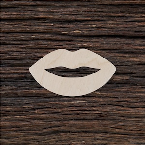 Wooden Kiss Lips Shape For Crafts And Decoration - Laser Cut - Lip Shape - Lips Pendant - Lips Necklace - Red Lips
