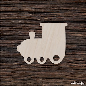 Wooden Cute Train Shape For Crafts And Decoration - Laser Cut - Train Decor - Train Cutout -  Train Gifts - Wooden Locomotive