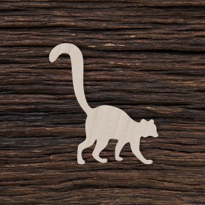 Wooden Lemur for Crafts and Decorations - Lemur Pendant - Lemur Magnet - Lemur Necklace