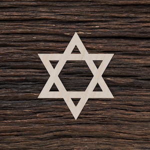 Wooden Star Of David for Crafts and Decorations - Star Of David Charm - Star Of David Blank - Star Of David Decor