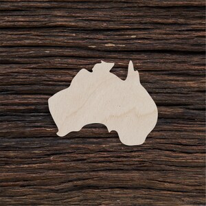 Forma Austrália de Madeira para Artesanato - Corte a Laser - Continente Austrália - Forma Austrália - Austrália