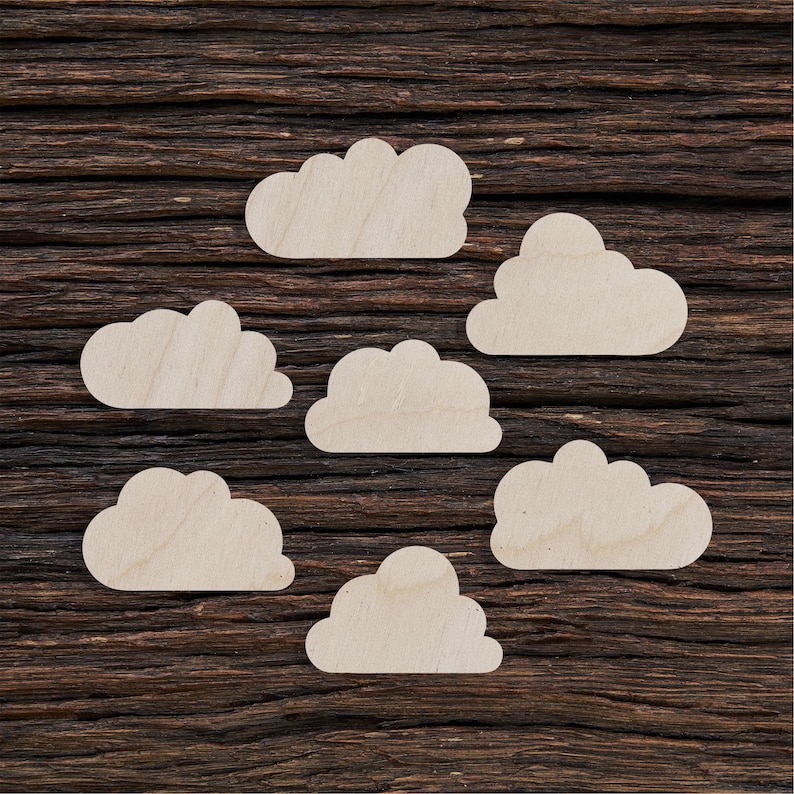 latest Wooden 7 Clouds Set Shape For And Max 47% OFF Crafts Decoration - Cut Laser
