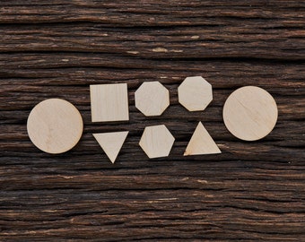 10er Set beliebige Holzform. Jedes Polygon, das Sie zum Basteln benötigen - Laser cut - Polygonform - Pentagon Form - Geometrische Form