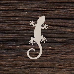Wooden Gecko for Crafts and Decorations - Gecko Earrings - Gecko Cut Out - Gecko Pendant