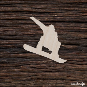 Wooden Snowboarder Shape For Crafts And Decoration - Laser Cut - Snowboarder Necklace - Snowboarder Shape - Snowboarder Magnet