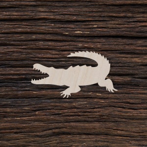Wooden Crocodile for Crafts and Decorations - Crocodile Pendant - Crocodile Earrings - Crocodile Cut Out
