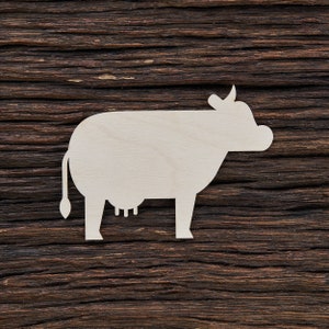 Wooden Cow Shape for Crafts and Decoration - Laser Cut - Wooden Cow Sign - Cow Decor - Rustic Cow