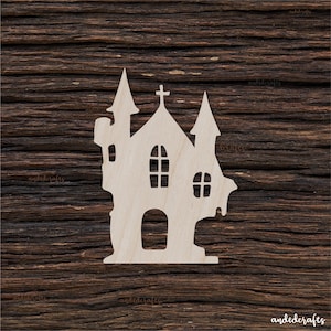 Wooden Haunted House For Crafts And Decorations - Wooden Blanks - Craft Blanks - Haunted House Blank - Haunted House Decor
