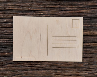 Set of 10 pcs. Wooden Postcards for Crafts 14x9cm (5.5"x3.5") - Laser Cut - Wooden Postcard - Blank Postcard - Custom Postcard