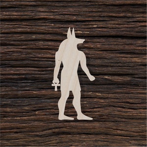 Wooden Anubis Shape For Crafts And Decoration - Laser Cut - Anubis Wall Art - Egyptian God Anubis - Anubis Charm - Anubis Necklace