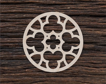 Wooden Rose Window For Crafts And Decorations - Wooden Blanks - Craft Blanks - Gothic Window - Round Church Window - Gothic Window Frame