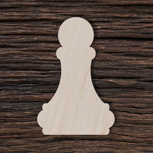 Wooden Chess Piece Pawn for Crafts and Decorations - Chess Piece Charm - Diy Chess Piece - Magnetic Chess - Wood Earring Blank