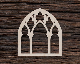Wooden Gothic Window For Crafts And Decorations - Wooden Blanks - Craft Blanks - Gothic Window Arch - Gothic Window Frame - Window Frame