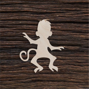 Wooden Monkey for Crafts and Decorations - Monkey Ornament - Monkey Gift - Monkey Shape