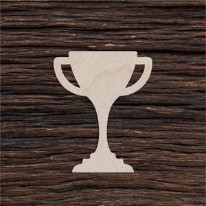 Wooden Trophy Prize Shape For Crafts And Decoration - Laser Cut - Sports Trophy - Trophy Cup - Handled Cup - Award Trophy