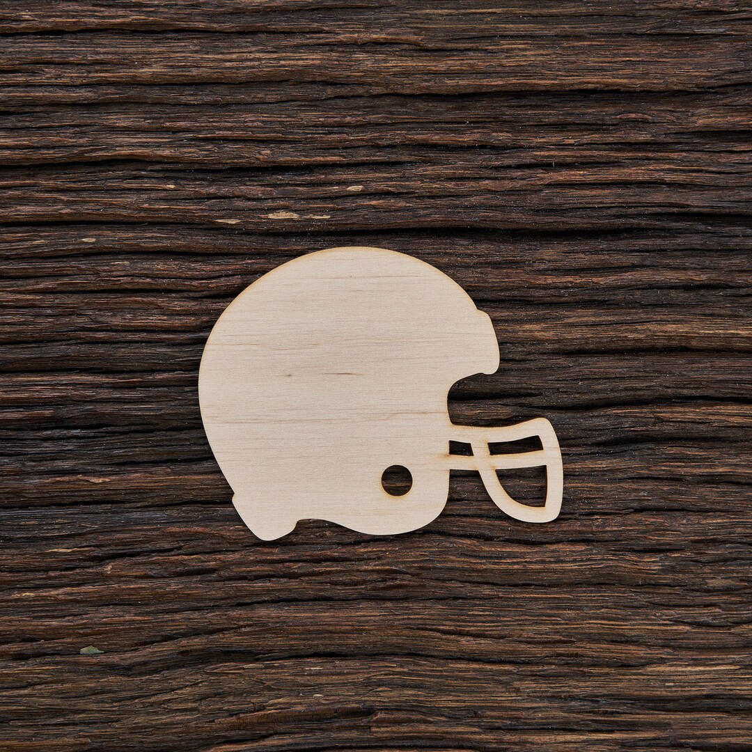 Wooden Football Helmet Shape for Crafts and Decoration Laser Cut