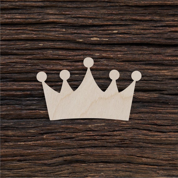 Forma de corona de madera para manualidades y decoración - Corte láser -  Corona cortada - Mini corona - Corona - Madera