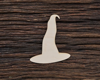 Houten tovenaarshoed vorm voor knutselen en decoratie - lasergesneden - heksenhoed - tovenaar - fantasiehoed - halloweenhoed