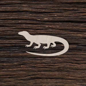 Wooden Komodo Dragon for Crafts and Decorations - Komodo Dragon Blank - Komodo Dragon Decor - Komodo Dragon Charm