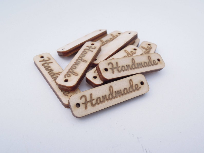 Laser Cut Sewing Labels Product Labels Wooden Tags for Clothing for Crafts Clothing Tags