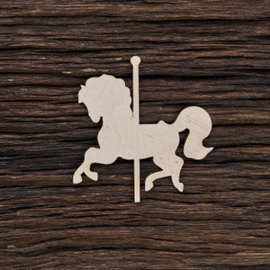 Giostra in legno a forma di cavallo per artigianato e decorazione - taglio laser - giostra - cavallo - giostra cavalli - festa giostra