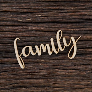 Wooden Family Sign Shape For Crafts And Decoration - Laser Cut - Farmhouse Sign - Family - Wood Sign - Family Name Sign