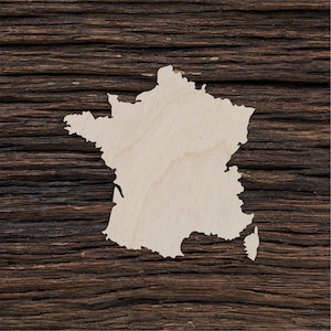 Wooden France Carte Forme Pour L’Artisanat Et La Décoration - Découpe Laser - Carte De France - Carte Française - France - Map Art