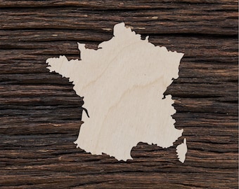 Wooden France Map Shape For Crafts And Decoration - Laser Cut - Map Of France - French Map - France - Map Art