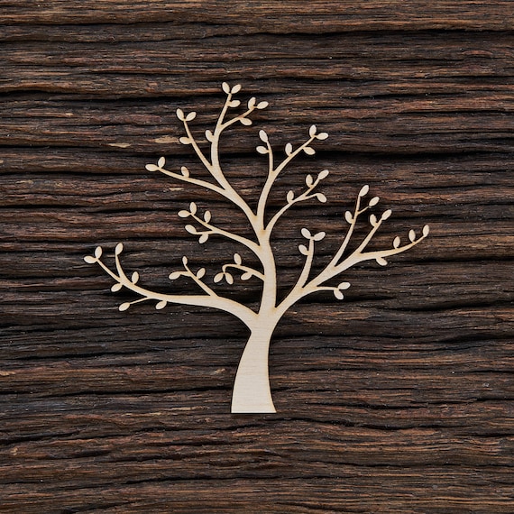 Wooden Tree Art With Leaves Shape for Crafts and Decoration Etsy