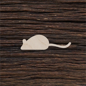 Wooden Mouse Shape for Crafts and Decoration - Laser Cut - Mouse Figurine - Wooden Mouse - Mouse Cut Out