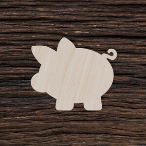 Wooden Piggy Bank for Crafts and Decorations - Piggy Bank Necklace - Piggy Bank Shape - Piggy Bank Earrings