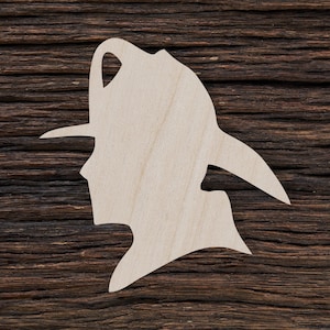 Wooden Firefighter Head for Crafts and Decorations - Firefighter Magnet - Firefighter Necklace - Firefighter Pendant